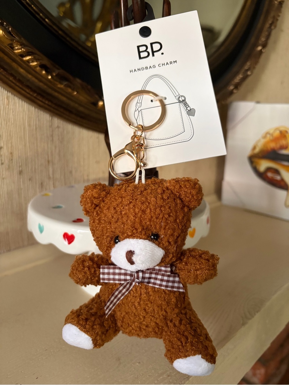 Brass Plum Bear Bag Charm Nwt - Picture 4 of 4